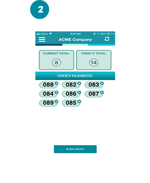 Order Ready mobile app - show order numbers